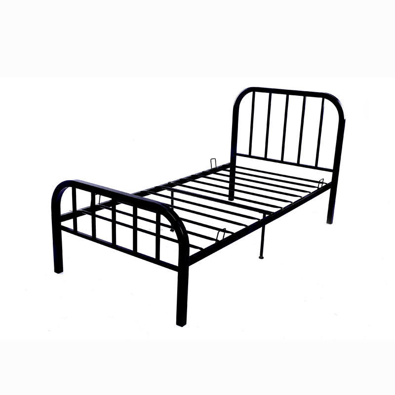 0.8mm Modern Bedroom Furniture Black Metal Bed Frame Single