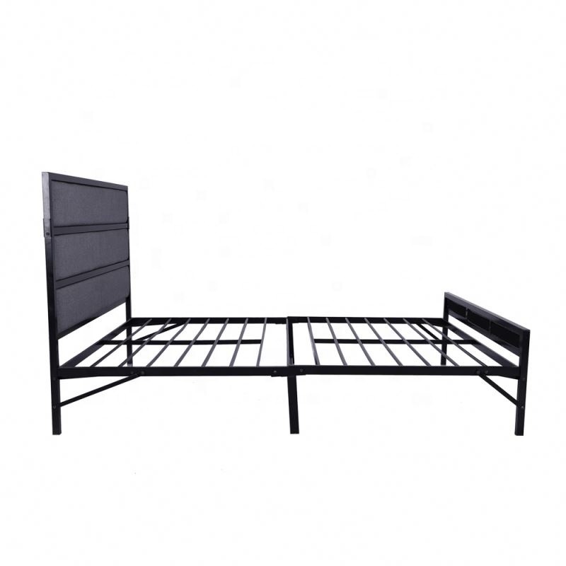 Latest Design Simple Metal Double Bed Headboard Iron Frame For Hotel Home