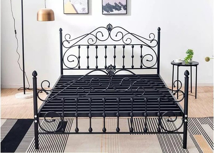 Home Customizable 1.5mm ODM Metal Double Bed