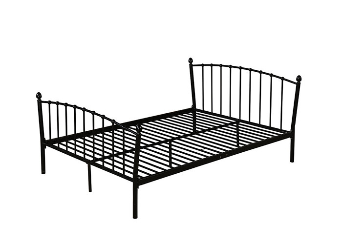 Glossy Finish Contemporary ISO14001 1.2mm Metal Double Bed